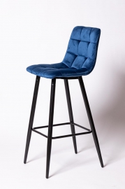 Барный стул UDC 8078 синий вельвет