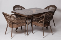 Комплект садовой мебели Стол FM-2001 коричневый(1200х850) \Стулья  Safiya-FM коричневый