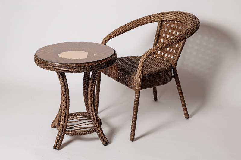 Комплект садовой мебели: стол FM 2010 D 50/Стул Deco коричневый